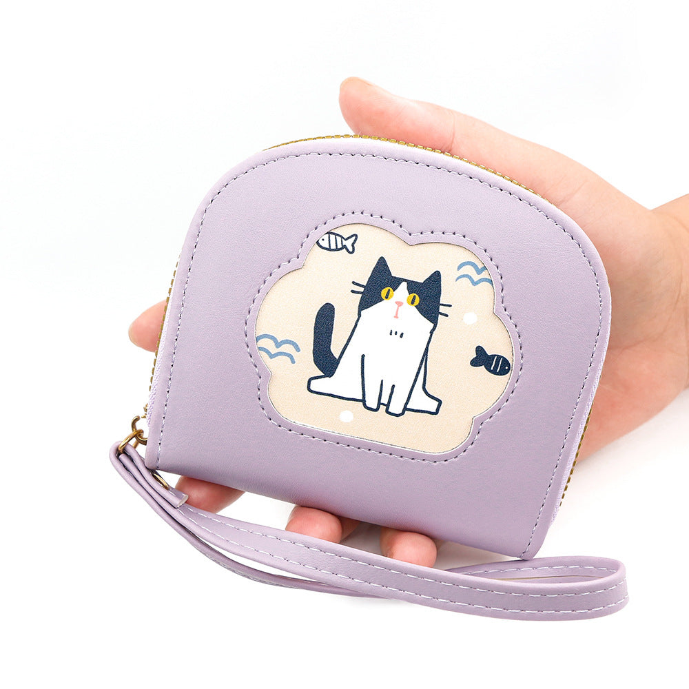 Women's Fashion Short Solid Color Cat Simple Purses
