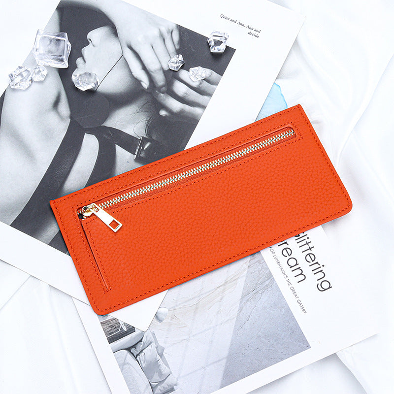 Women's Long Full First Layer Cowhide Genuine Ladies Wallet