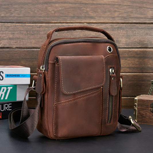 Men's Crazy Horse First Layer Cowhide Leisure Men's Messenger Bags