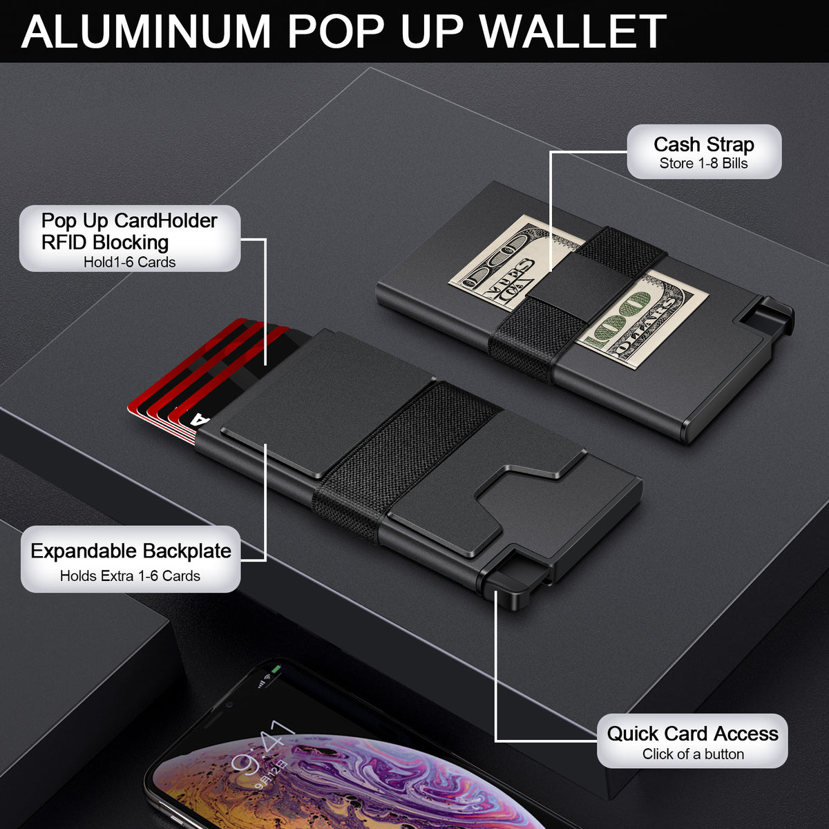 Men's Aluminum Alloy Box Elastic Band Metal Men's Wallet