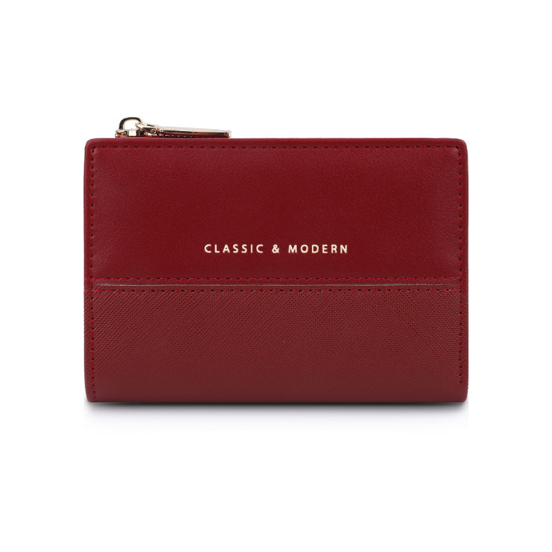 High-grade Folding Stitching Fashion Korean Style Coin Purses