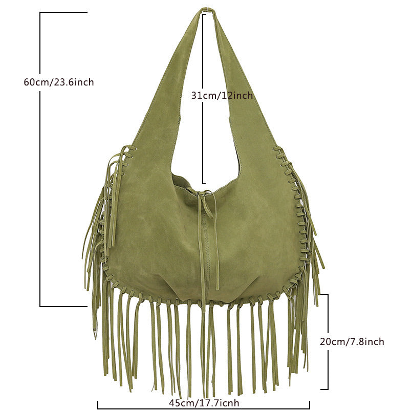 Women's Large Capacity Trendy Simple Retro Dumpling Bags