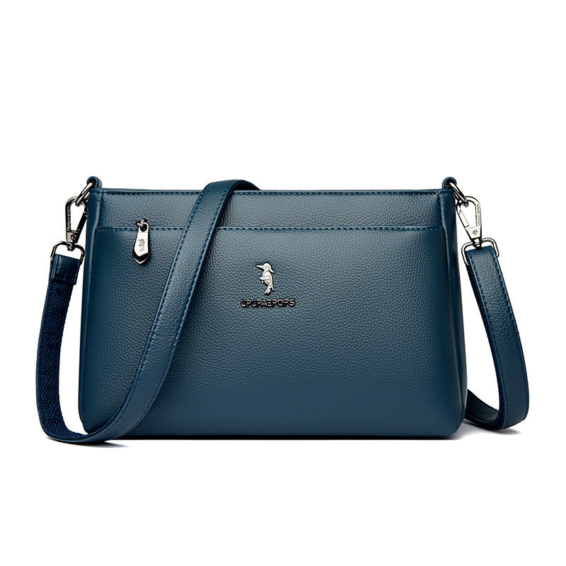 Women's Color Soft Leather Large Capacity More Than Crossbody Bags