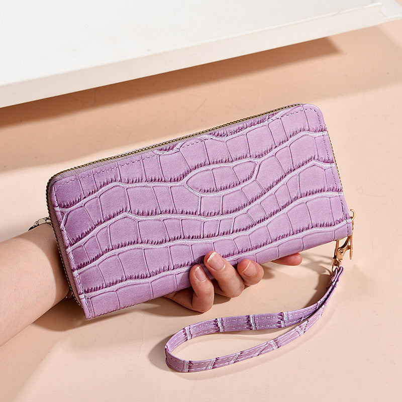 Stylish Women's Long Korean Crocodile Pattern Ladies Wallet