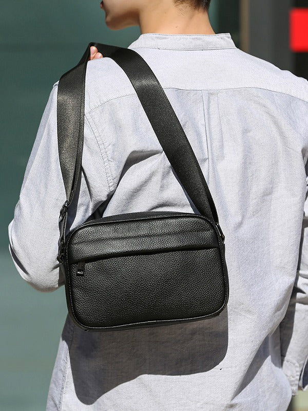 Men's Leather First Layer Cowhide Horizontal Men's Shoulder Bags