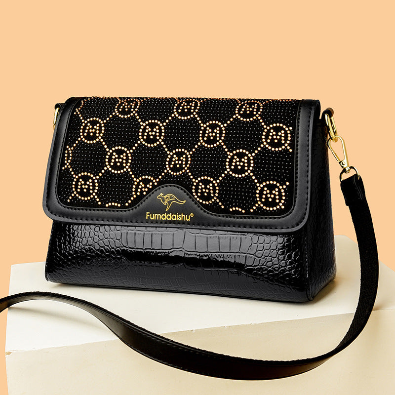 Cool Versatile Durable Women's Fashion Rhinestone Small Square Bags
