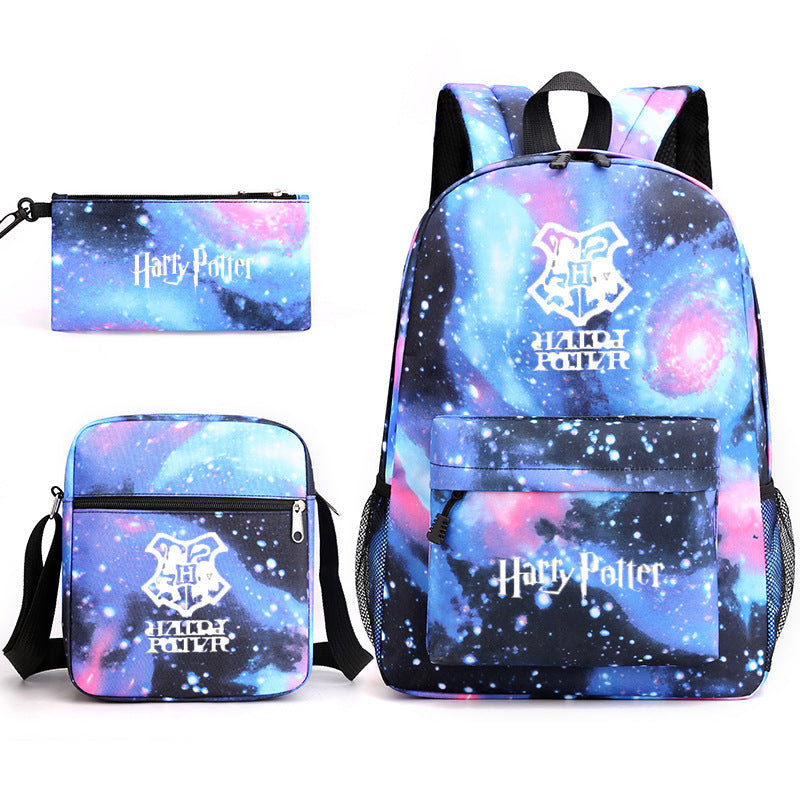 Graceful Harry Potter Pattern Pencil Three-piece Backpacks