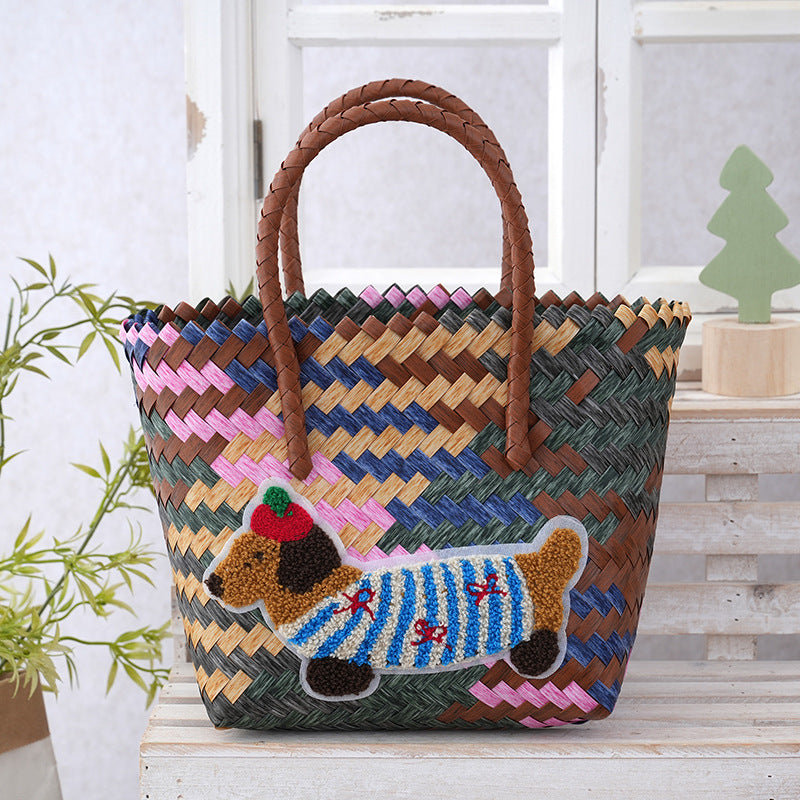 Women's Curtain Cloth Large Capacity Woven Gift Bags