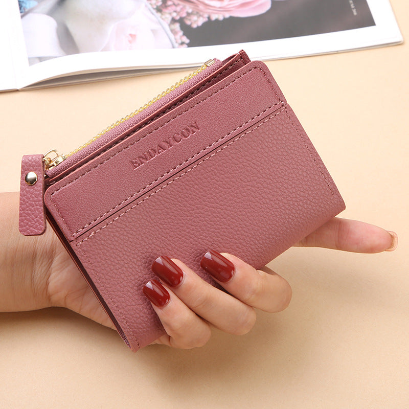 Women's Short Zip Versatile Abrasive Multiple Slots Ladies Wallet