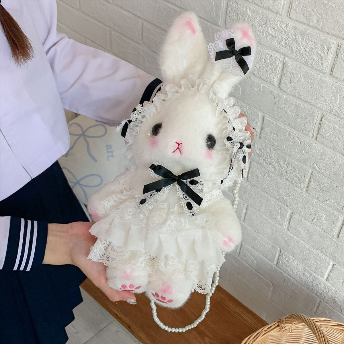Series Doll Rabbit Pattern Handmade Bow Women's Messenger Bag
