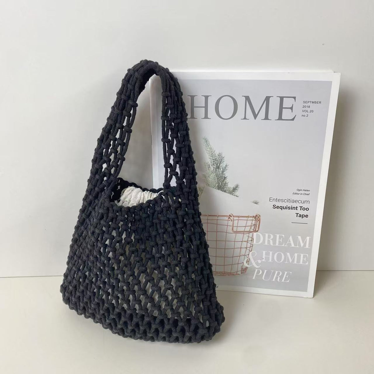Color Straw Mini Korean Wrist Woven Classic Style Women's Handbag