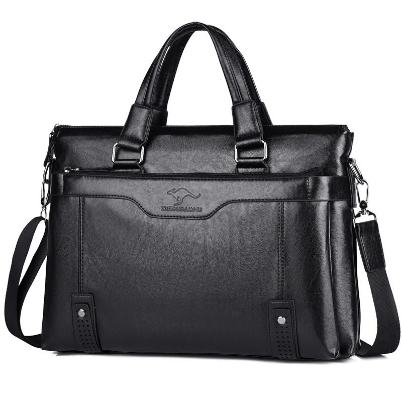 Men's Comfortable Soft Leather Horizontal Computer Handbags