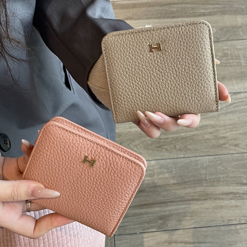 Women's Leather Lightweight Short Style Cowhide Design Card Holder