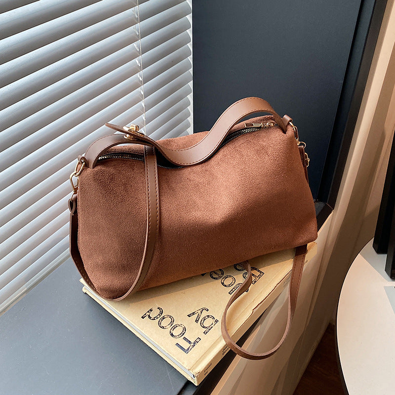 Women's Retro Matte Solid Color Deerskin Veet Bags