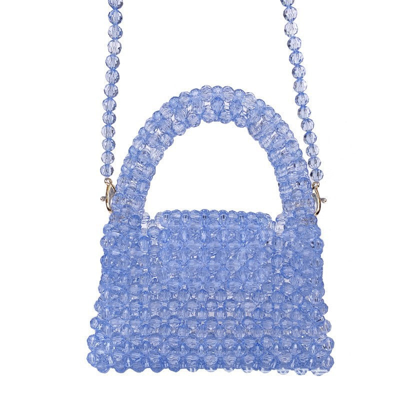 Women's Green Beaded Handmade Summer Woven Portable Crossbody Bags