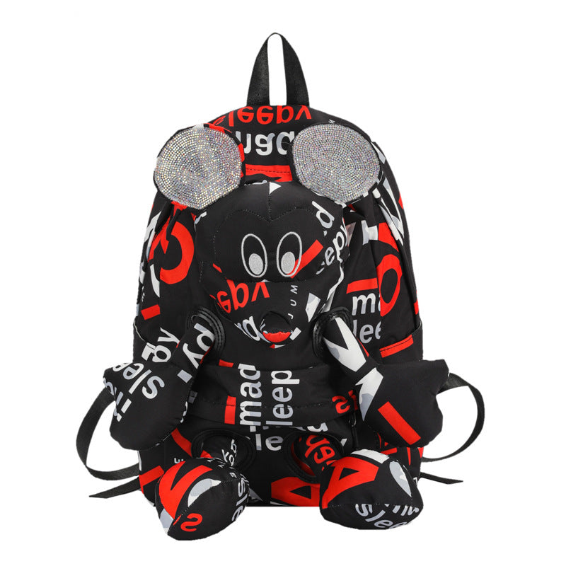 Women's Large Capacity Fashion Letters Contrast Color Backpacks