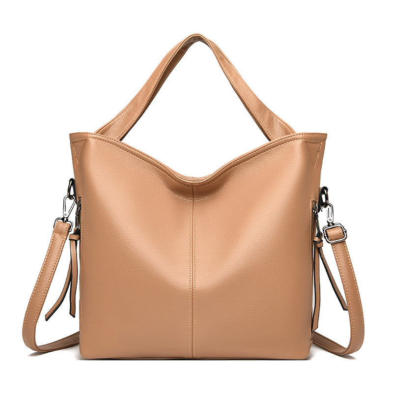 Women's Fashion Luxury Soft Leather With Zipper Shoulder Bags