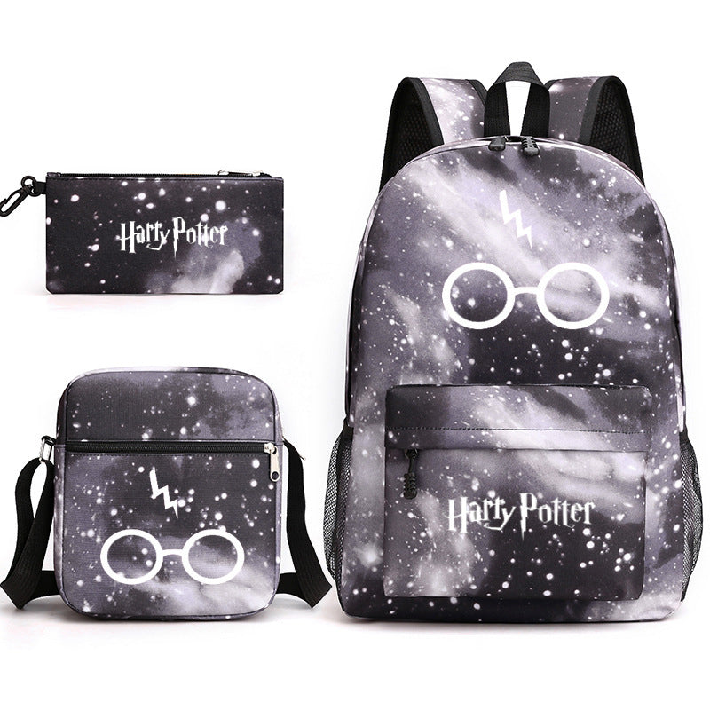 Graceful Harry Potter Pattern Pencil Three-piece Backpacks