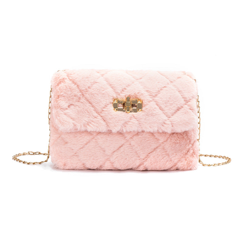 Elegant Glamorous Women's Plush Chain Embroidered Shoulder Bags