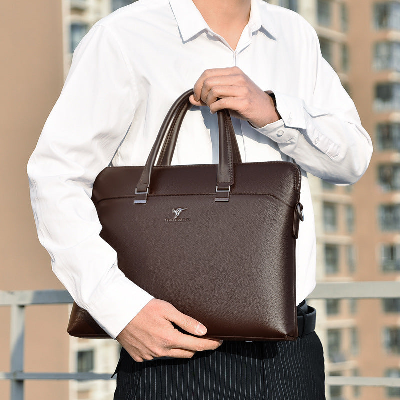 Men's Leather Computer Large Capacity Conference Work Men's Briefcases