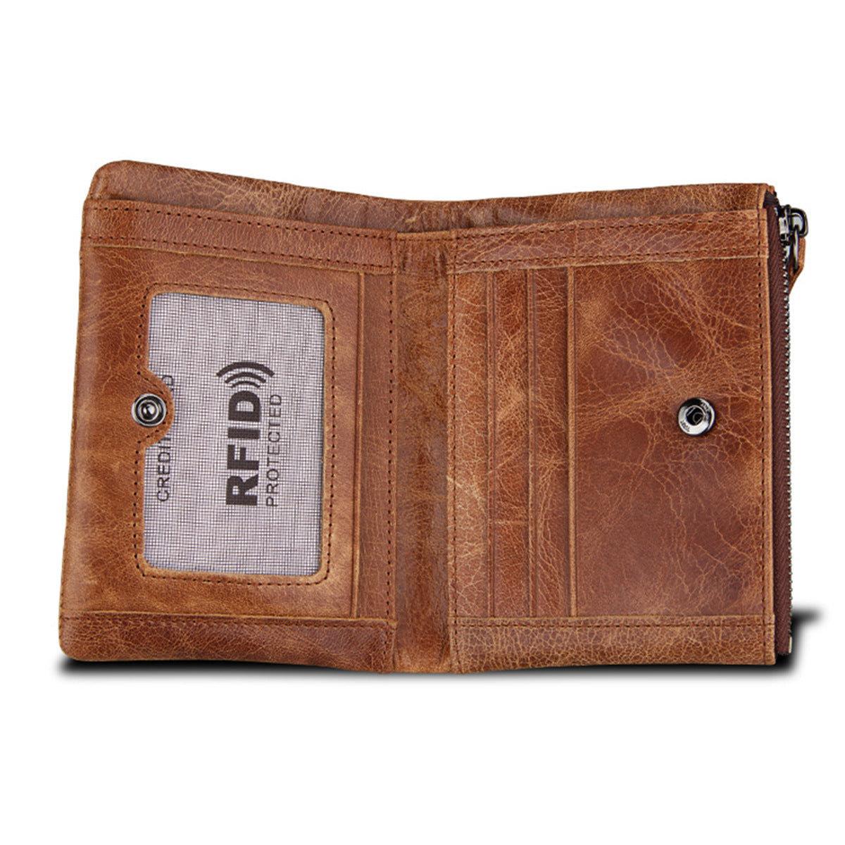 Men's Leather Cattlehide American Gold Clip Short Men's Wallets