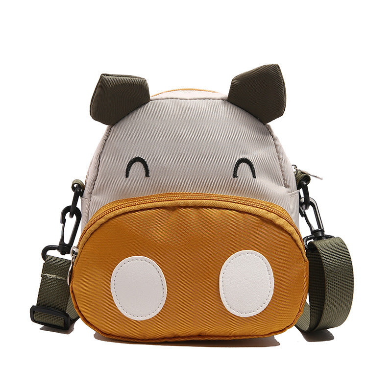 Women's Tricolor Patch Pig Korean Cute Wild Backpacks