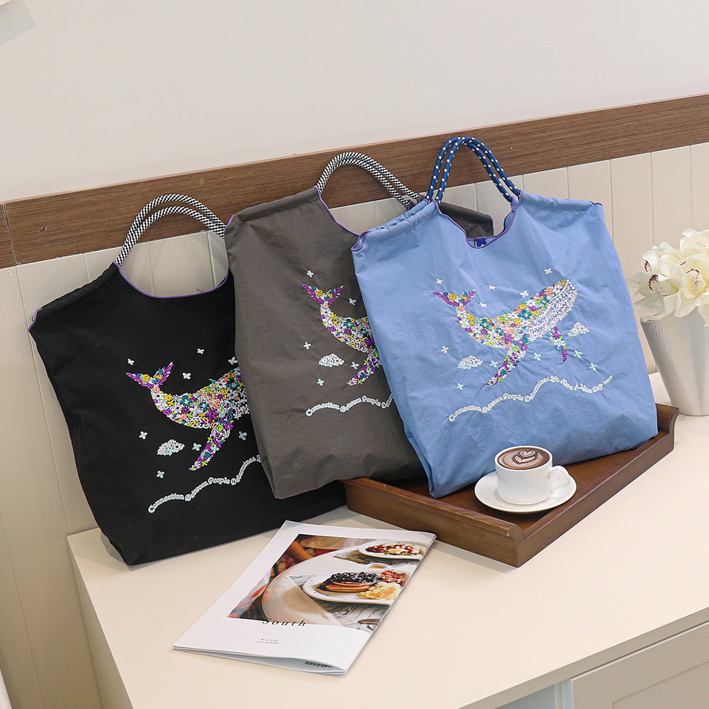 Embroidery Environmentally Friendly Nylon One Shopping Bags