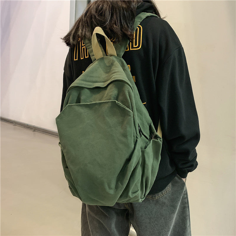 Trend Solid Color Female Class Simple Backpacks