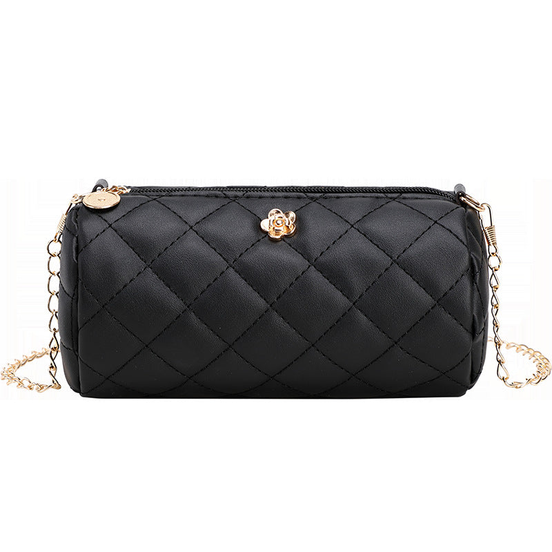 Embroidered Round Fashion Simple Hardware Flower Decorative Women's Messenger Bag