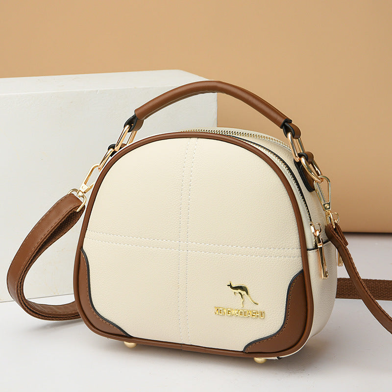Women's High-grade Embroidery Thread Commute Soft Leather Crossbody Bags