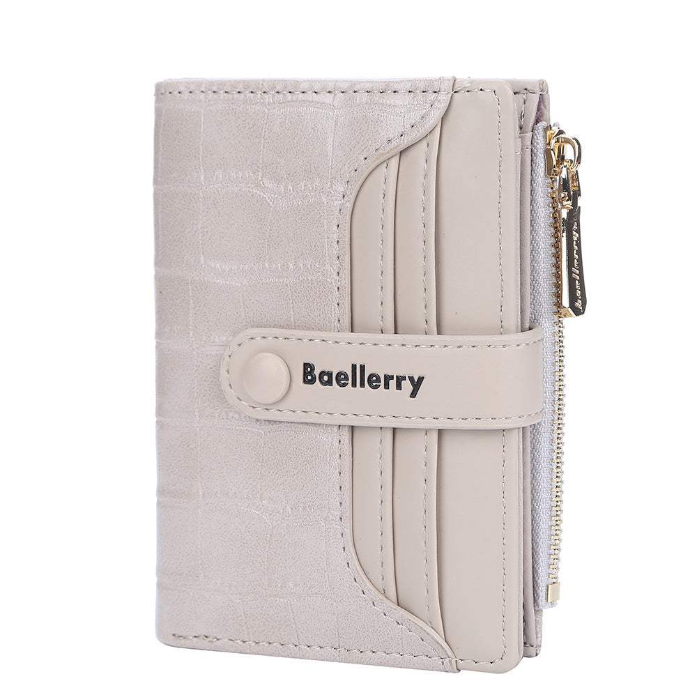 Women's Korean Style Fashion Short Multiple Slots Two Fold High Ladies Wallet