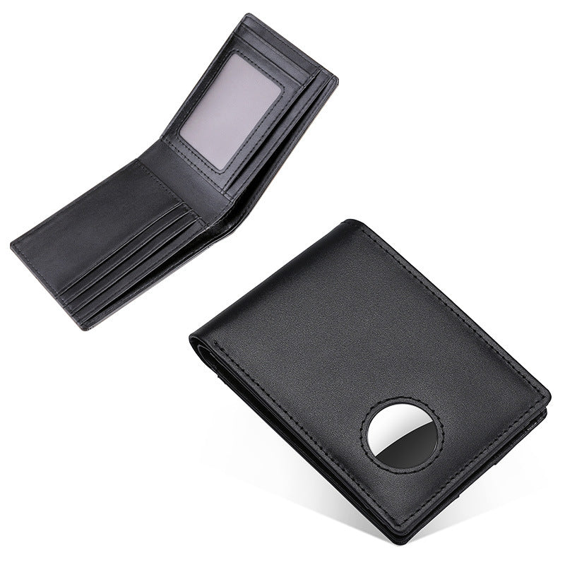 Classic Men's Positioning Tracker Leather Short Men's Wallet
