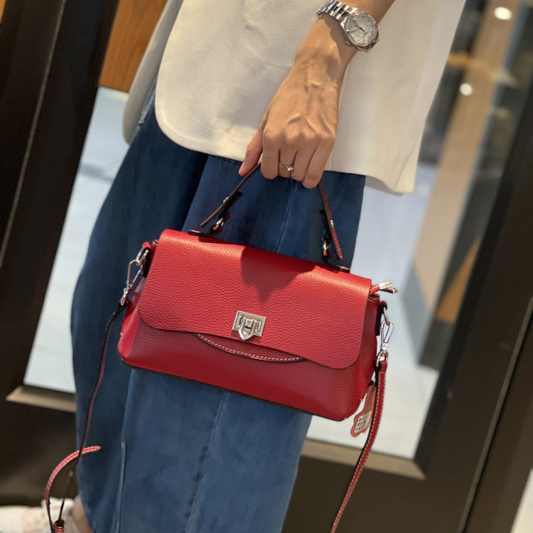 Women's Genuine Leather Korean Style Fashionable Large Bags