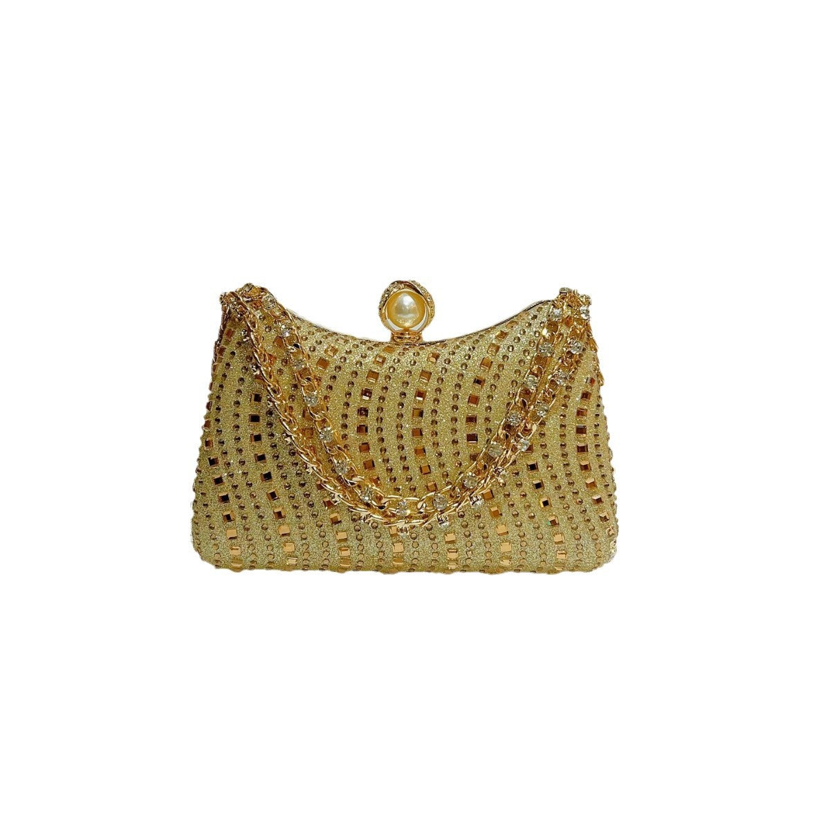 Retro Style Fashion Diamond Rhinestone Chain Handbags