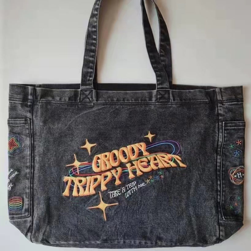 Vintage Jean Thailand Surrogate Shopping Denim Smoky Shoulder Bags