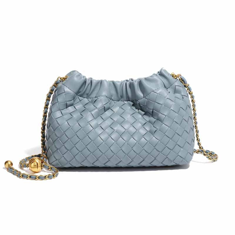 Women's Pleated Cloud Fashion Golden Ball Hand-woven Bags