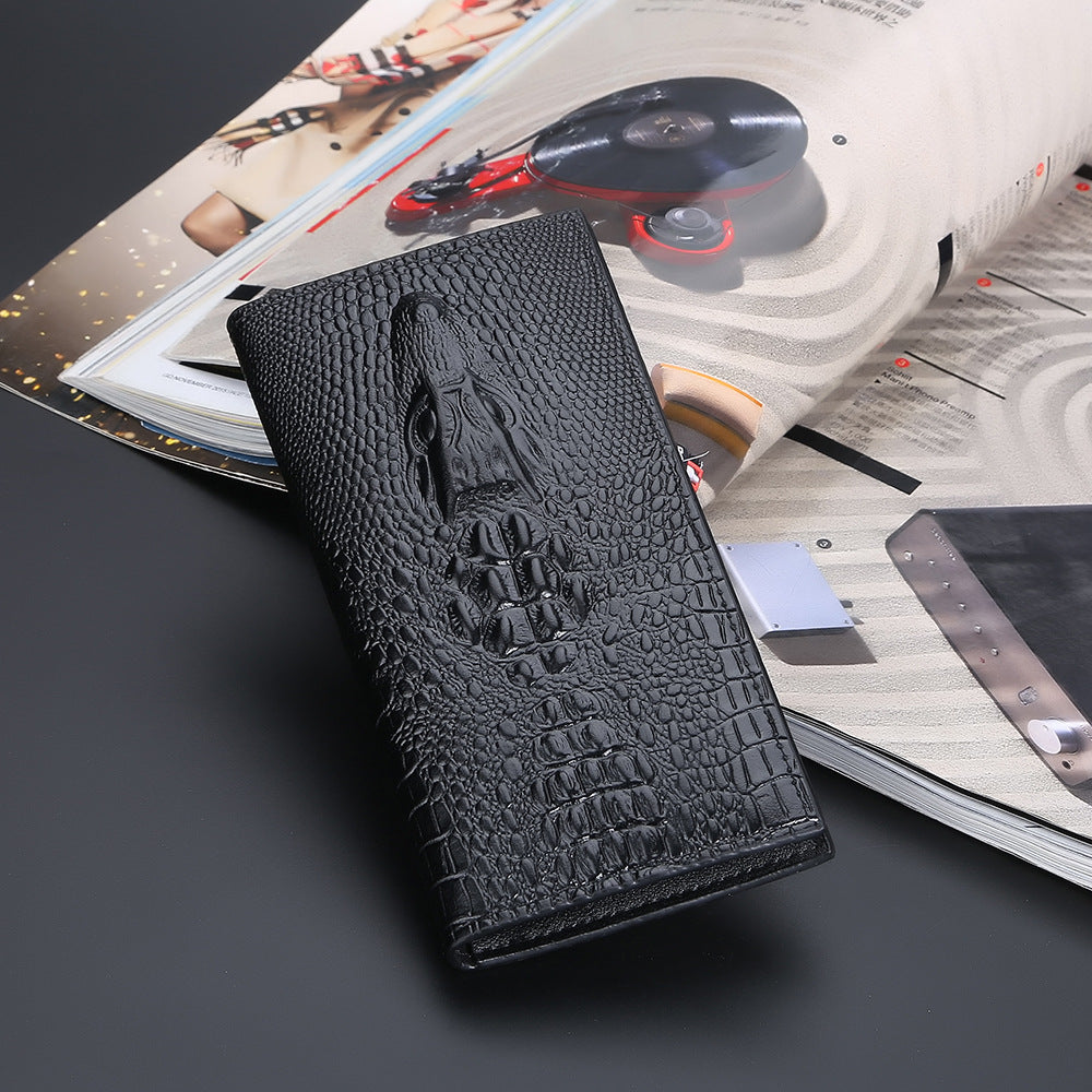 Men's Long Without Crocodile Head Multiple Slots Zipper High Sense Men's Wallets