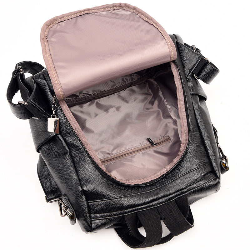 Women's Embossed Large Letter Korean Fashion Capacity Backpacks