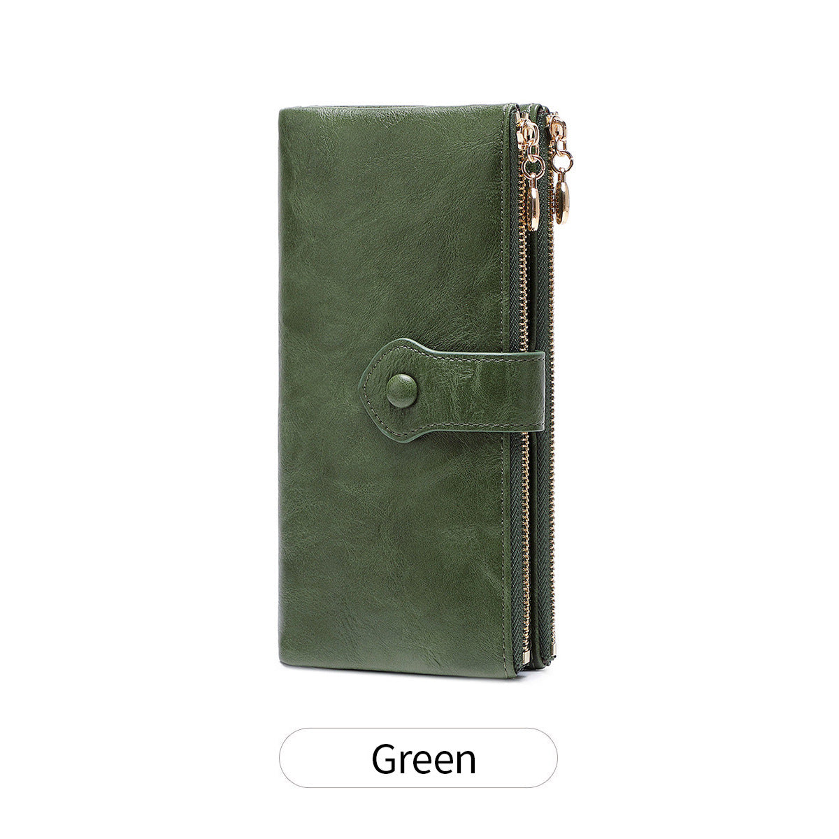 Women's Double Fold Long Simple Large Capacity Zip Multifunctional Buckle