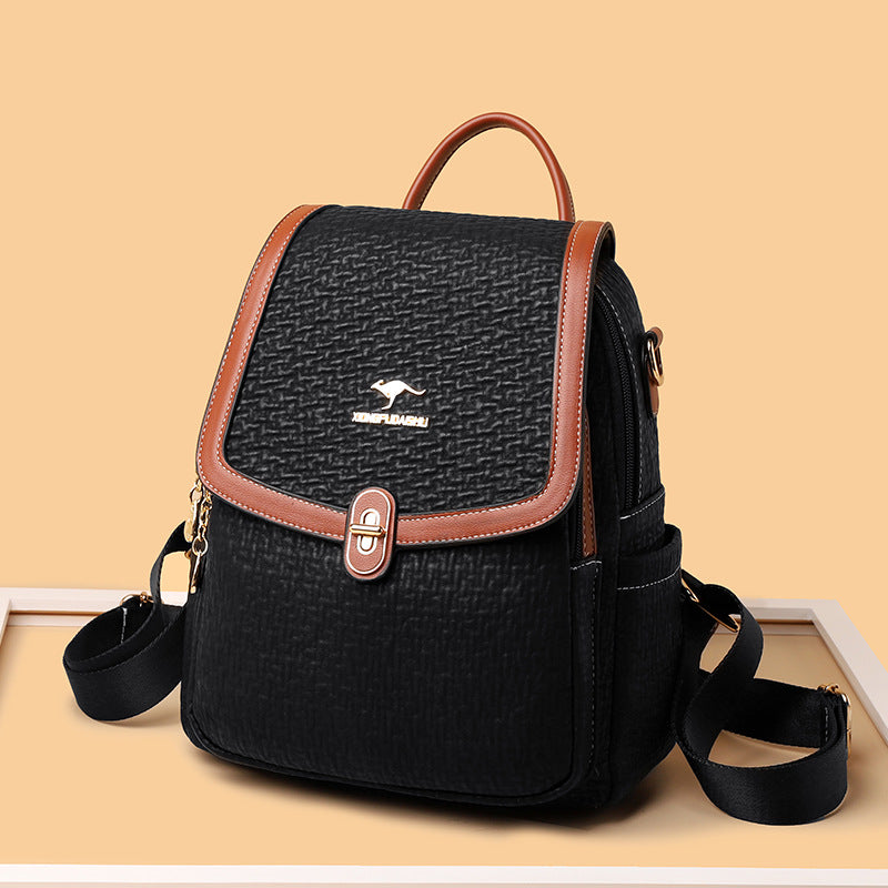 Female Versatile Large Capacity Soft Leather Backpacks
