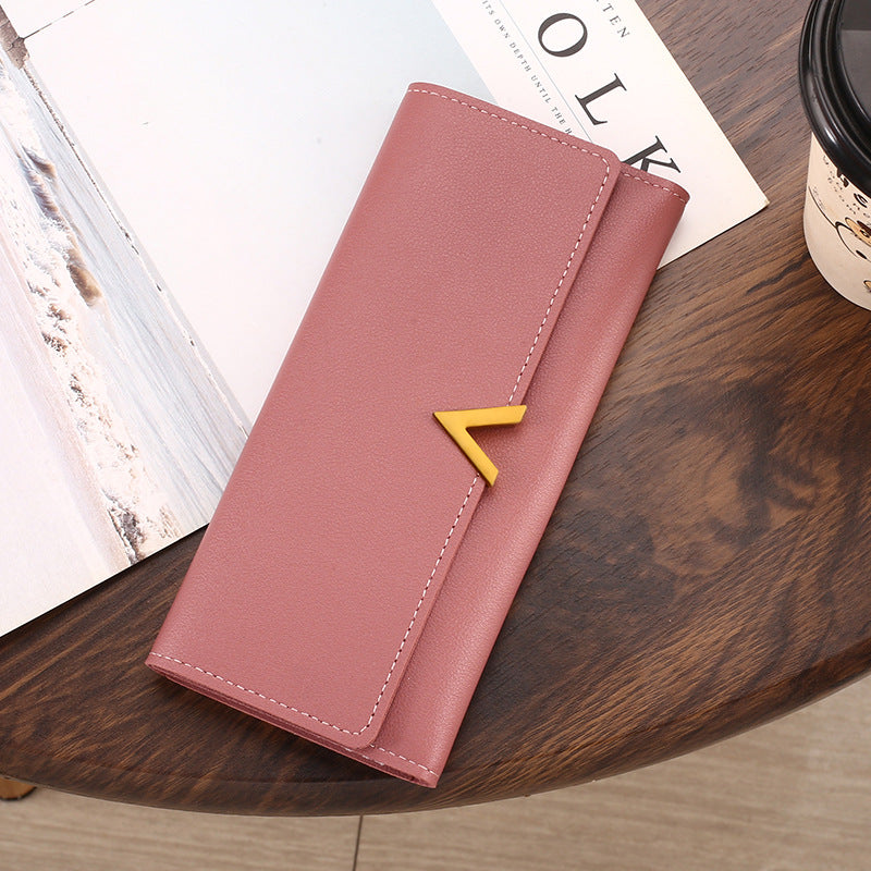 Women's Korean Long Color Matching Simple Clutch Multifunctional Zipper Ladies Wallet