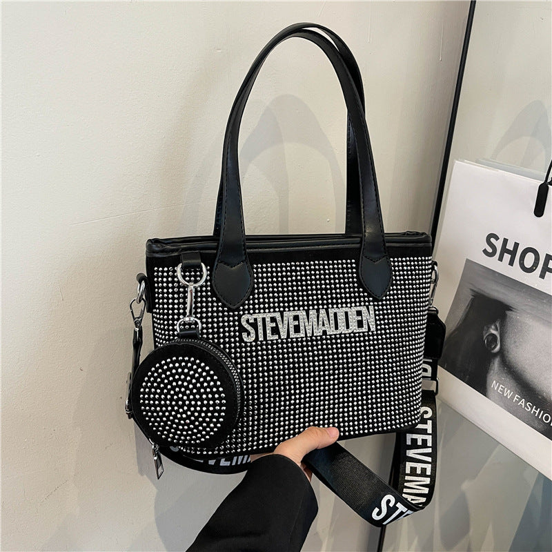 Fashion Simple Popular Rhinestone Letters High Crossbody Bags