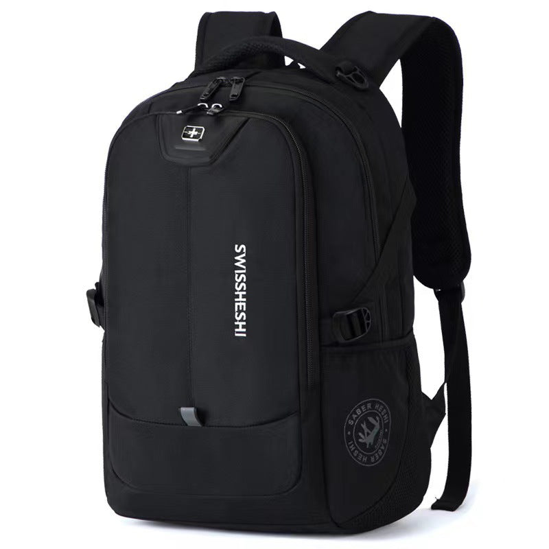 Men's Swiss Black Leisure Business Large Capacity Backpacks