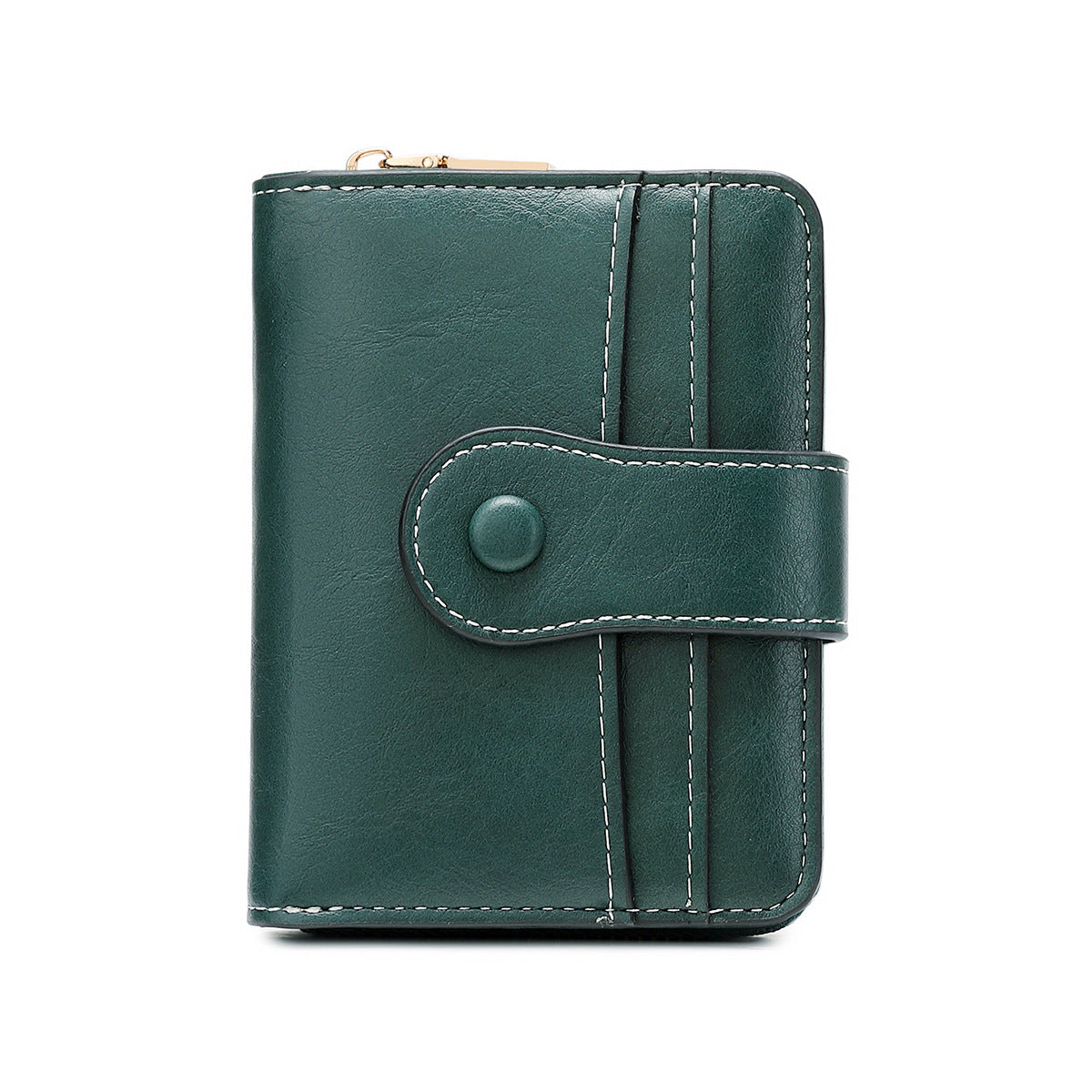 Durable Women's Short Multifunctional Zipper Retro Ladies Wallet
