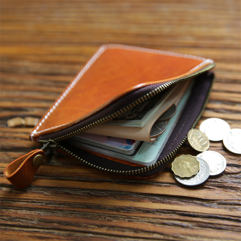 Men's Handmade Vintage Short Genuine Leather First Men's Wallets