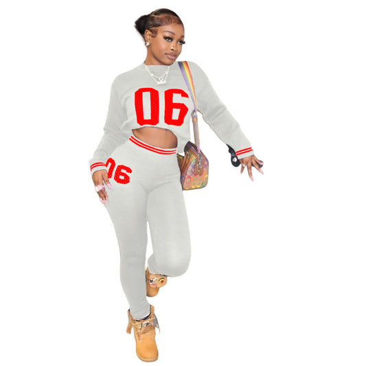Spring Sports Fashion Long Sleeve Letter Suits