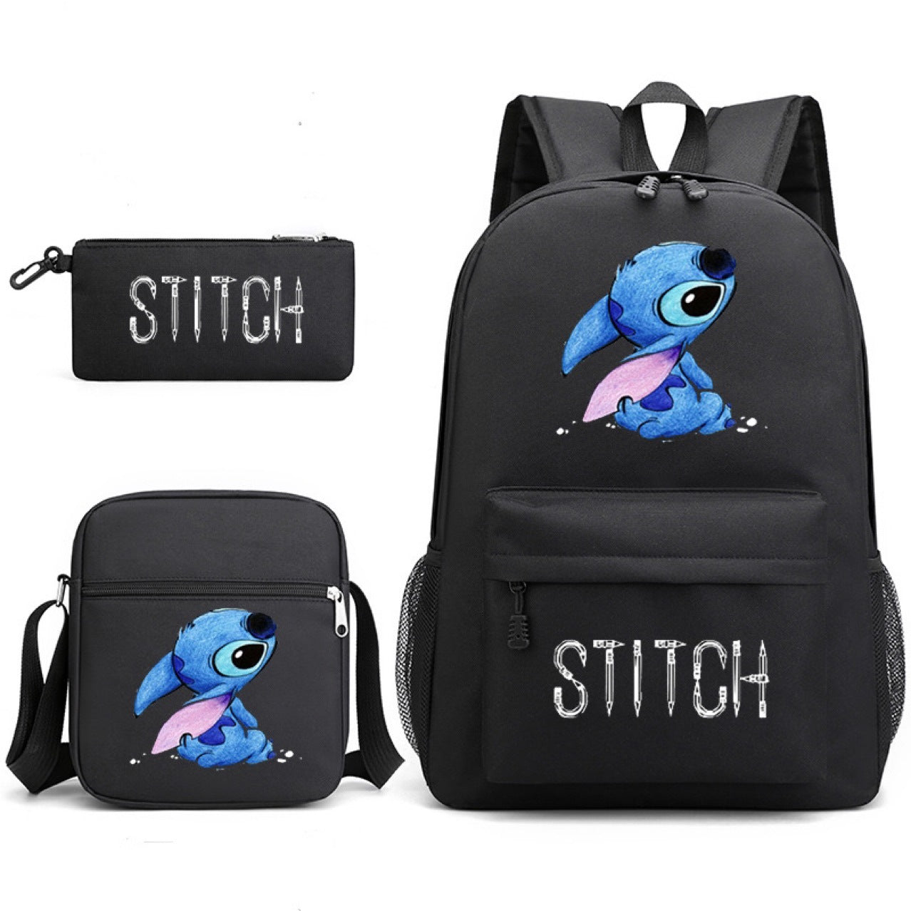 Star Stitch Pattern Iron Chain Ribbon Backpacks
