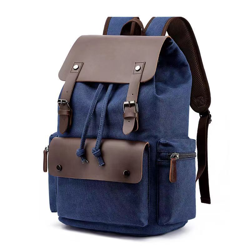 Men's Canvas Computer Personalized Fashion Drawstring Flip Backpacks