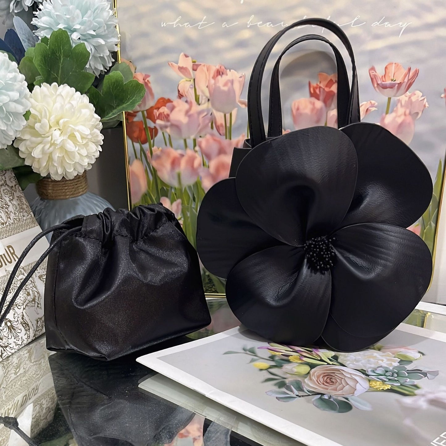 Women's Early Spring French Petal Flower Creative Bags