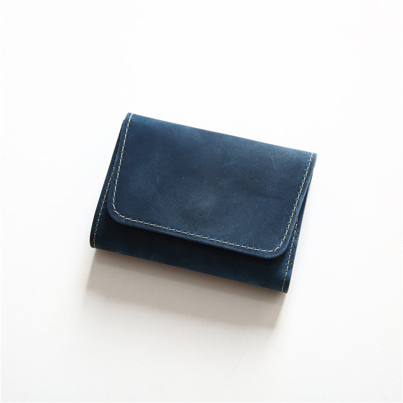 Men's Retro First Layer Cowhide Short Green Bags